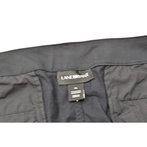 Lane Bryant Plus Size 26 Black Flat Front Chino Shorts Cotton Blend Solid Zip - Picture 5 of 8